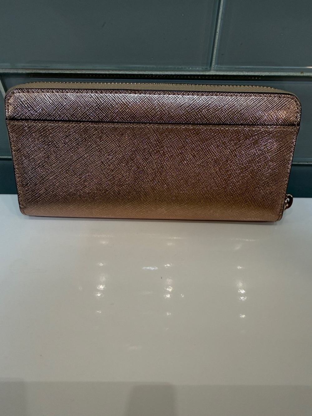 kate spade metallic rose gold zip-around wallet - Picture 3 of 6